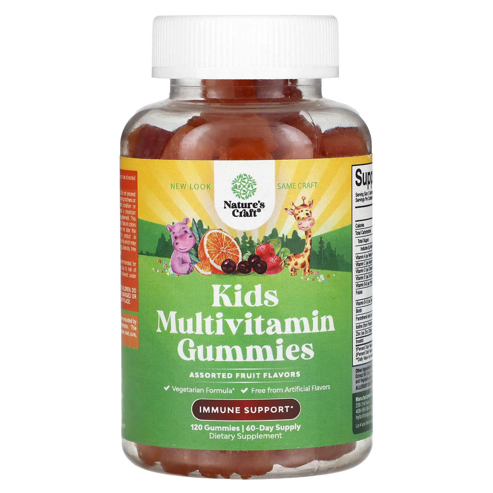 Nature's Craft-Kids Multivitamin Gummies-Assorted Fruit-120 Gummies