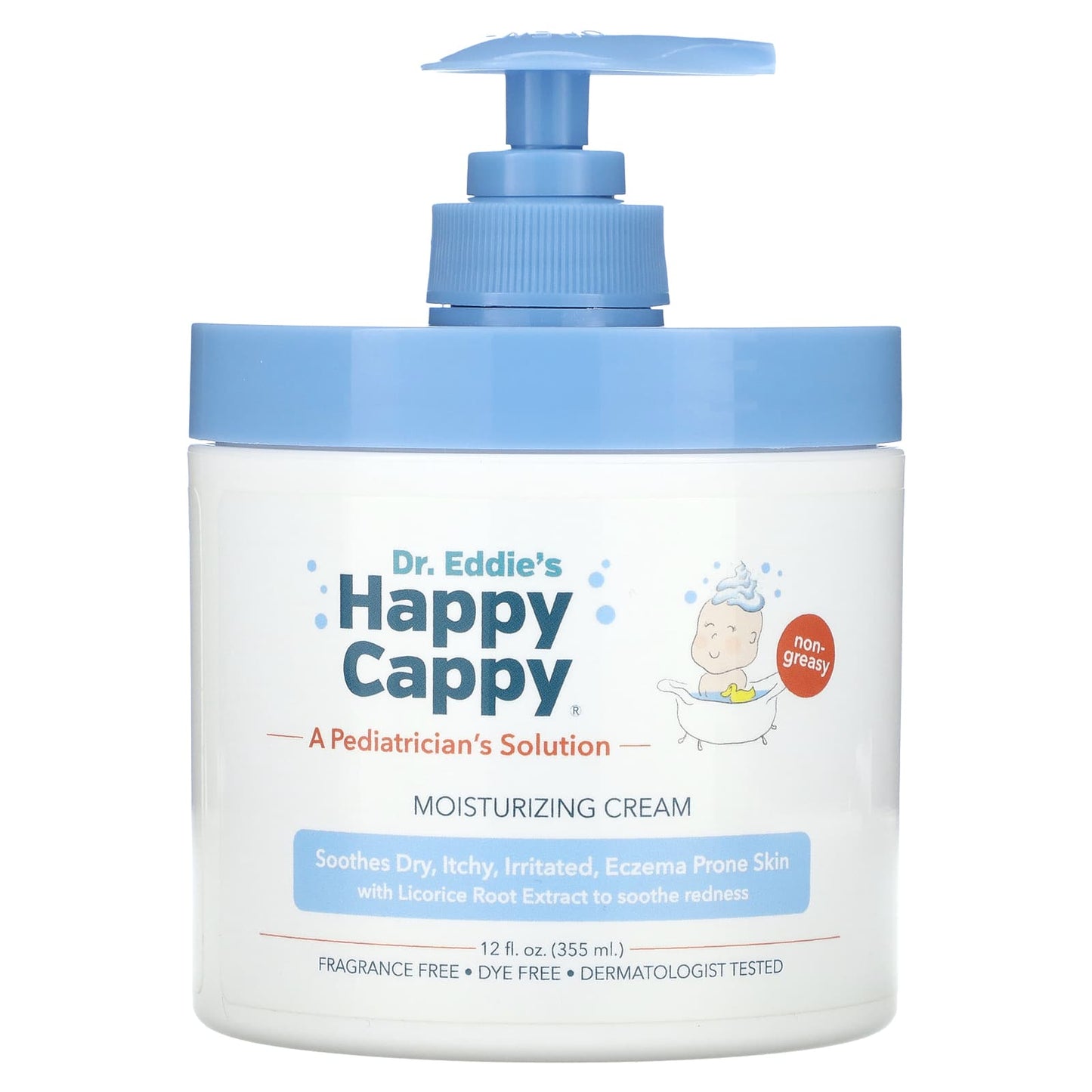 Happy Cappy-Moisturizing Cream-Fragrance Free-12 fl oz (355 ml)