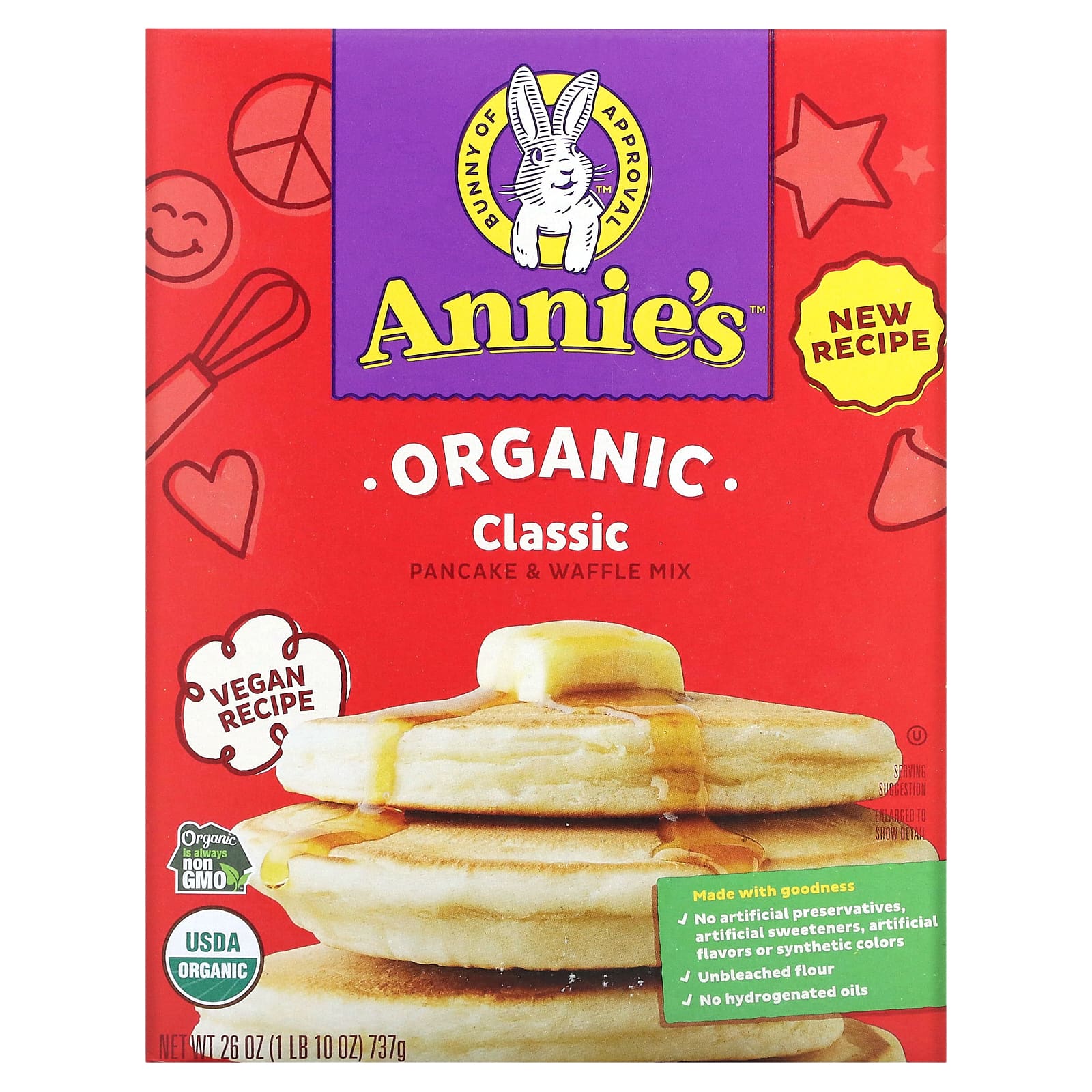 Annie's Homegrown-Organic Classic Pancake & Waffle Mix -26 oz (737 g)