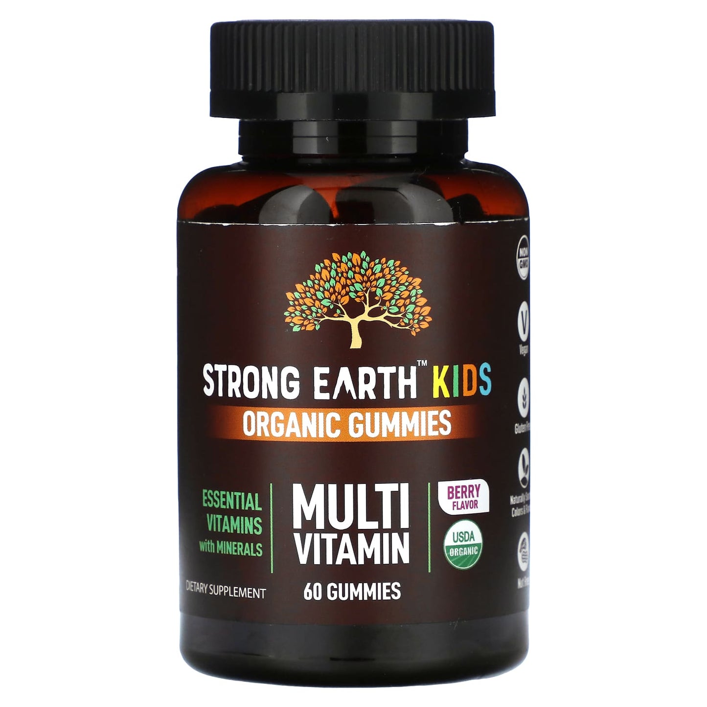 YumV's-Strong Earth Kids Organic Gummies-Multi Vitamin-Berry-60 Gummies