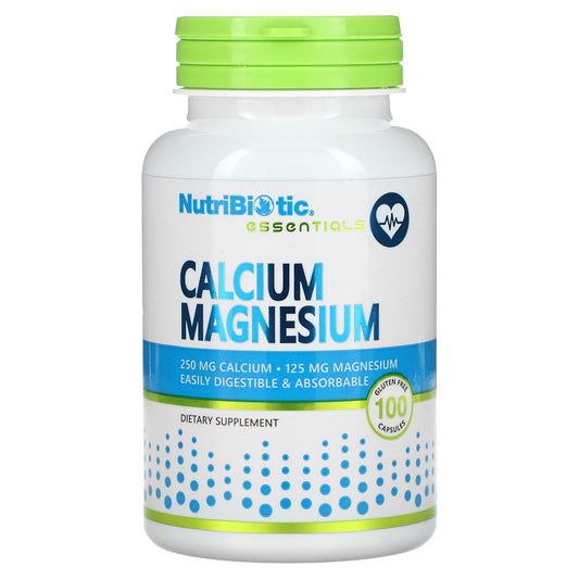 NutriBiotic-Essentials-Calcium Magnesium-100 Gluten Free Capsules