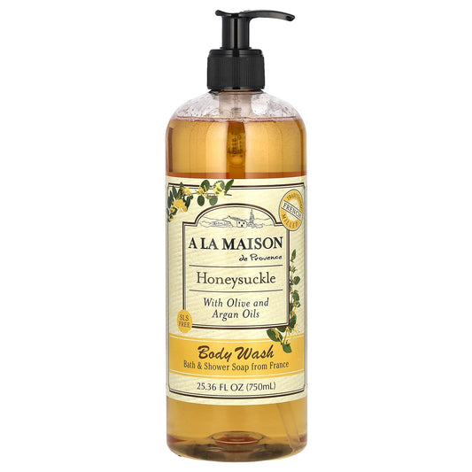 A La Maison de Provence-Body Wash-Honeysuckle With Olive and Argan Oils-25.36 fl oz (750 ml)