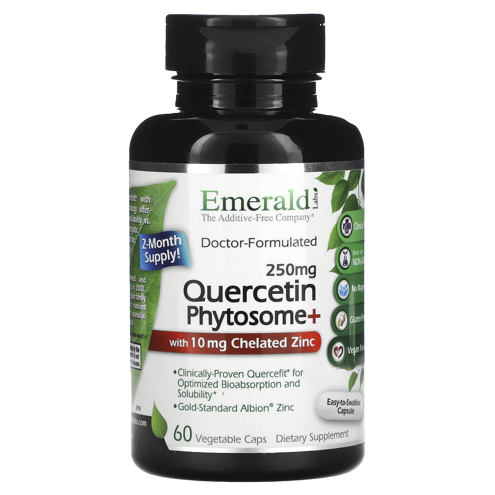 Emerald Laboratories-Quercetin Phytosome+-250 mg-60 Vegetable Caps