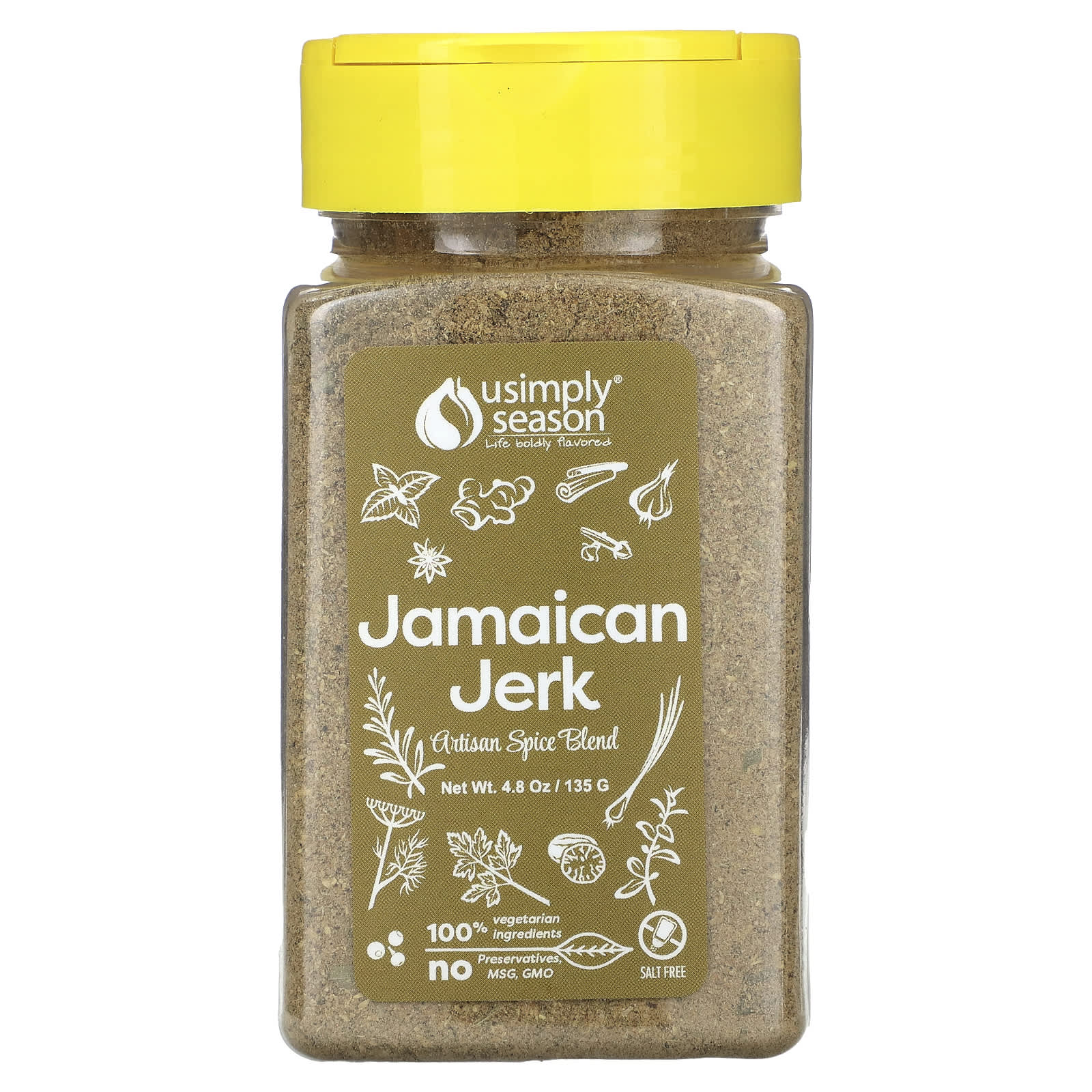 USimplySeason-Artisan Spice Blend-Jamaican Jerk-4.8 oz (135 g)