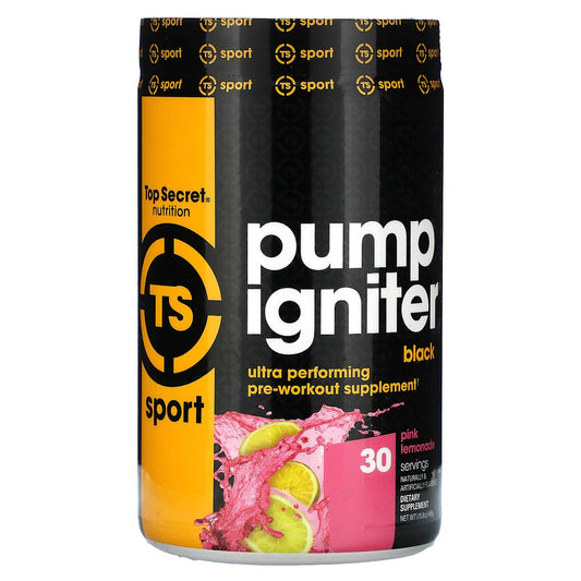 Top Secret Nutrition-Sport-Pump Igniter Black-Ultra Performing Pre-Workout-Pink Lemonade-15.8 oz (450 g)