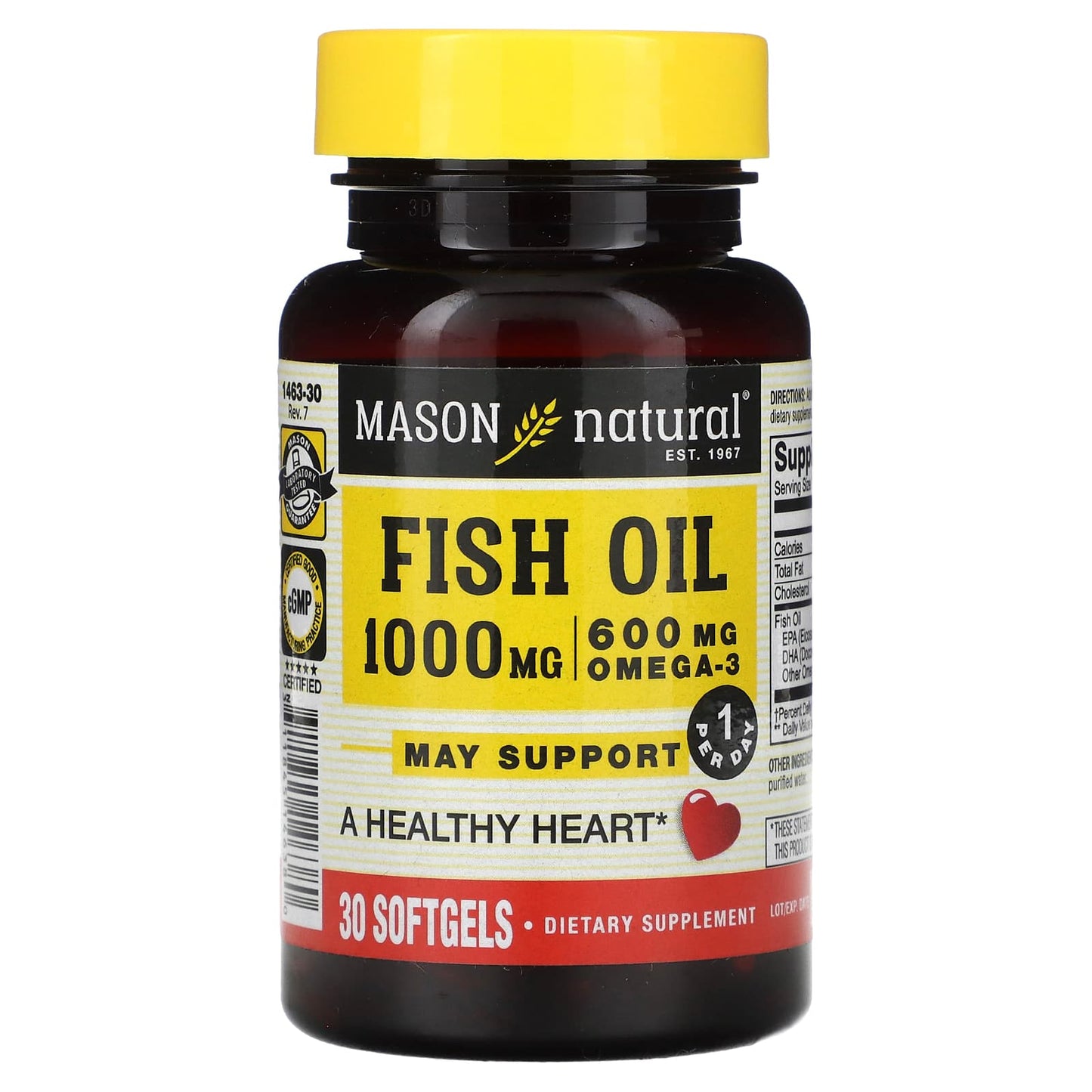 Mason Natural-Fish Oil-1,000 mg-30 Softgels