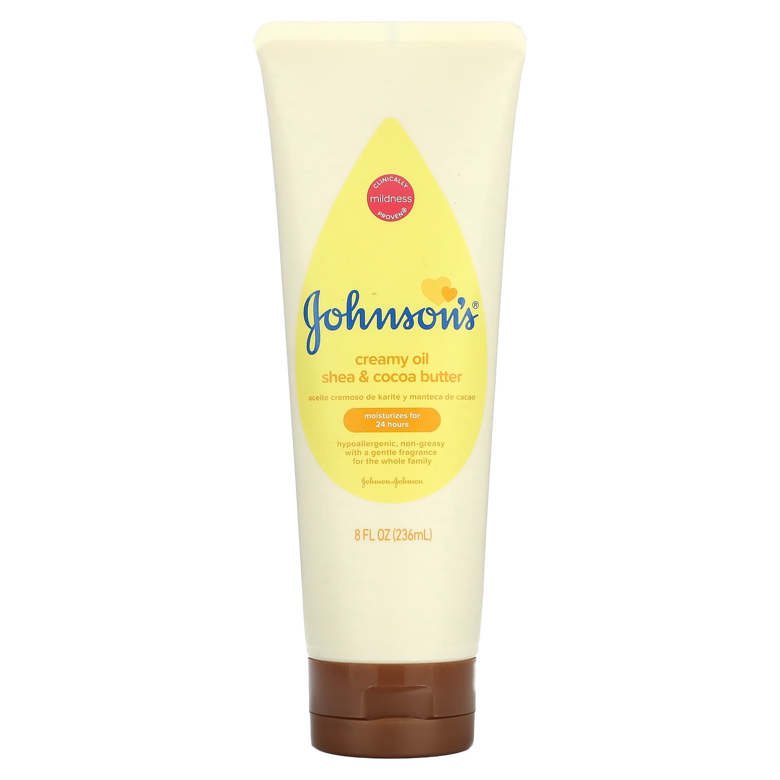 Johnson's Baby-Creamy Oil-Shea & Cocoa Butter-8 fl oz (236 ml)