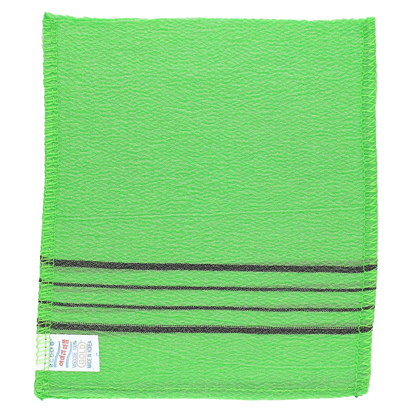 Goldsangsa, Exfoliating Washcloth, Green, 4 Count