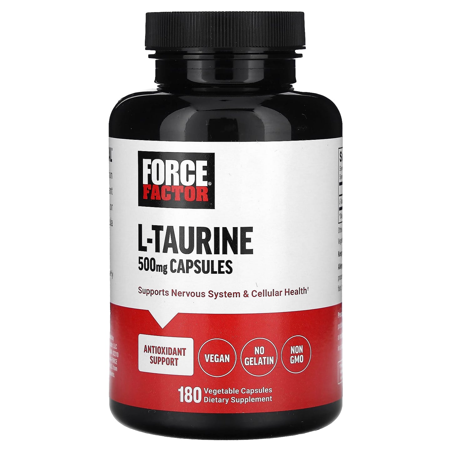 Force Factor-L-Taurine-500 mg-180 Vegetable Capsules