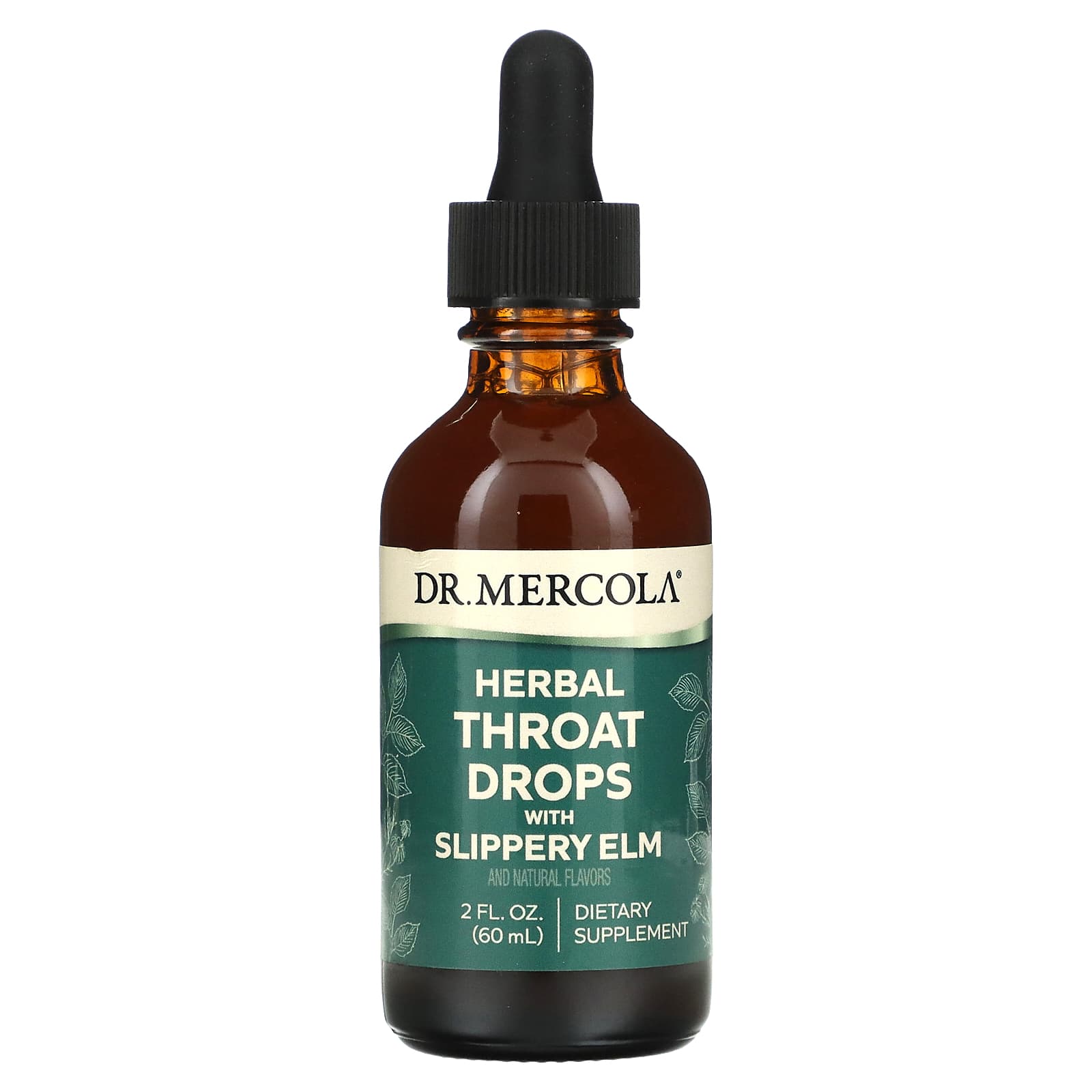 Dr. Mercola-Herbal Throat Drops with Slippery Elm-2 fl oz (60 ml)