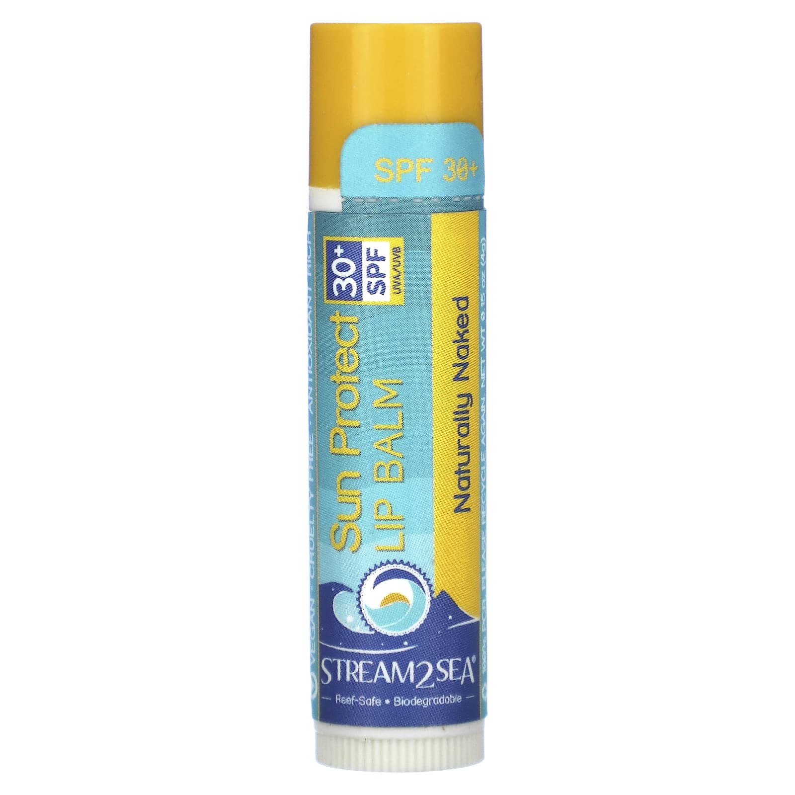 Stream2Sea-Sun Protect Lip Balm-SPF 30+-Naturally Naked-0.15 oz (4 g)