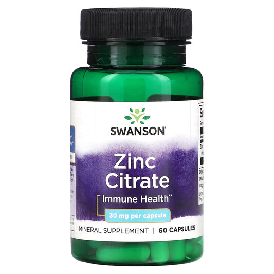 Swanson-Zinc Citrate-30 mg -60 Capsules