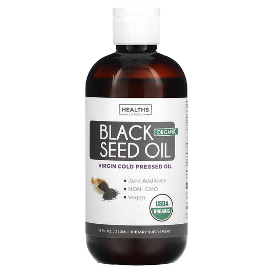 Healths Harmony-Organic Black Seed Oil-8 fl oz (240 ml)