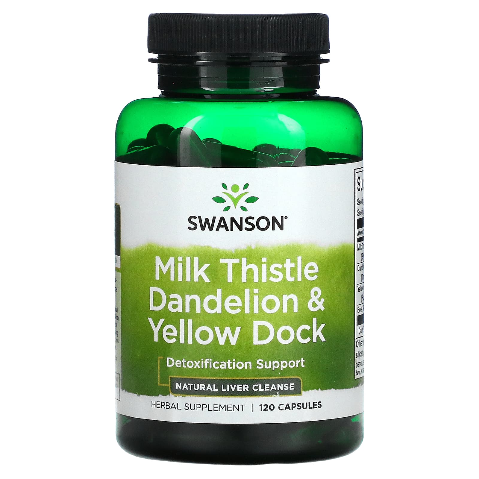 Swanson-Milk Thistle Dandelion & Yellow Dock-120 Capsules