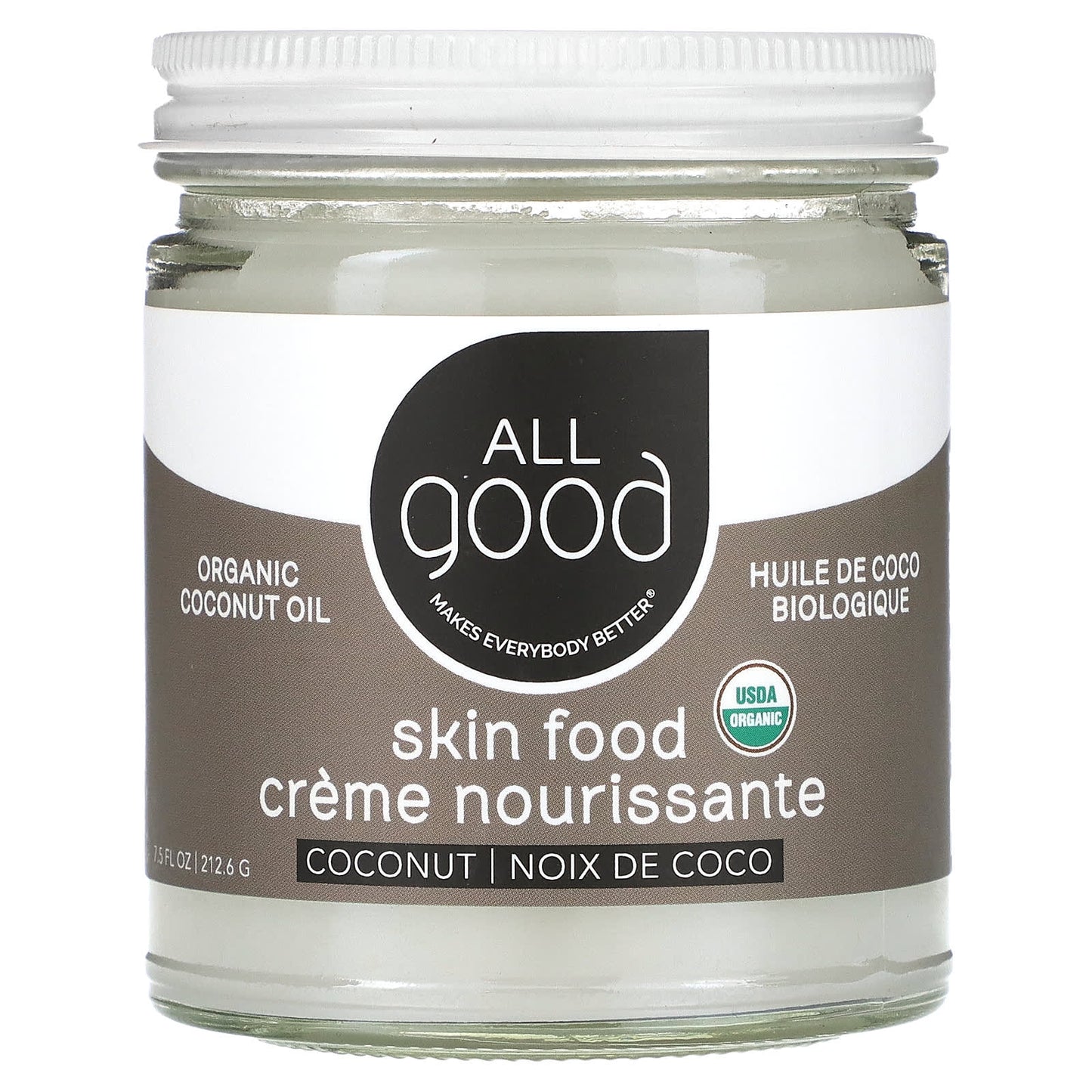 All Good Products-Skin Food-Organic Coconut Oil-7.5 fl oz (212.6 g)