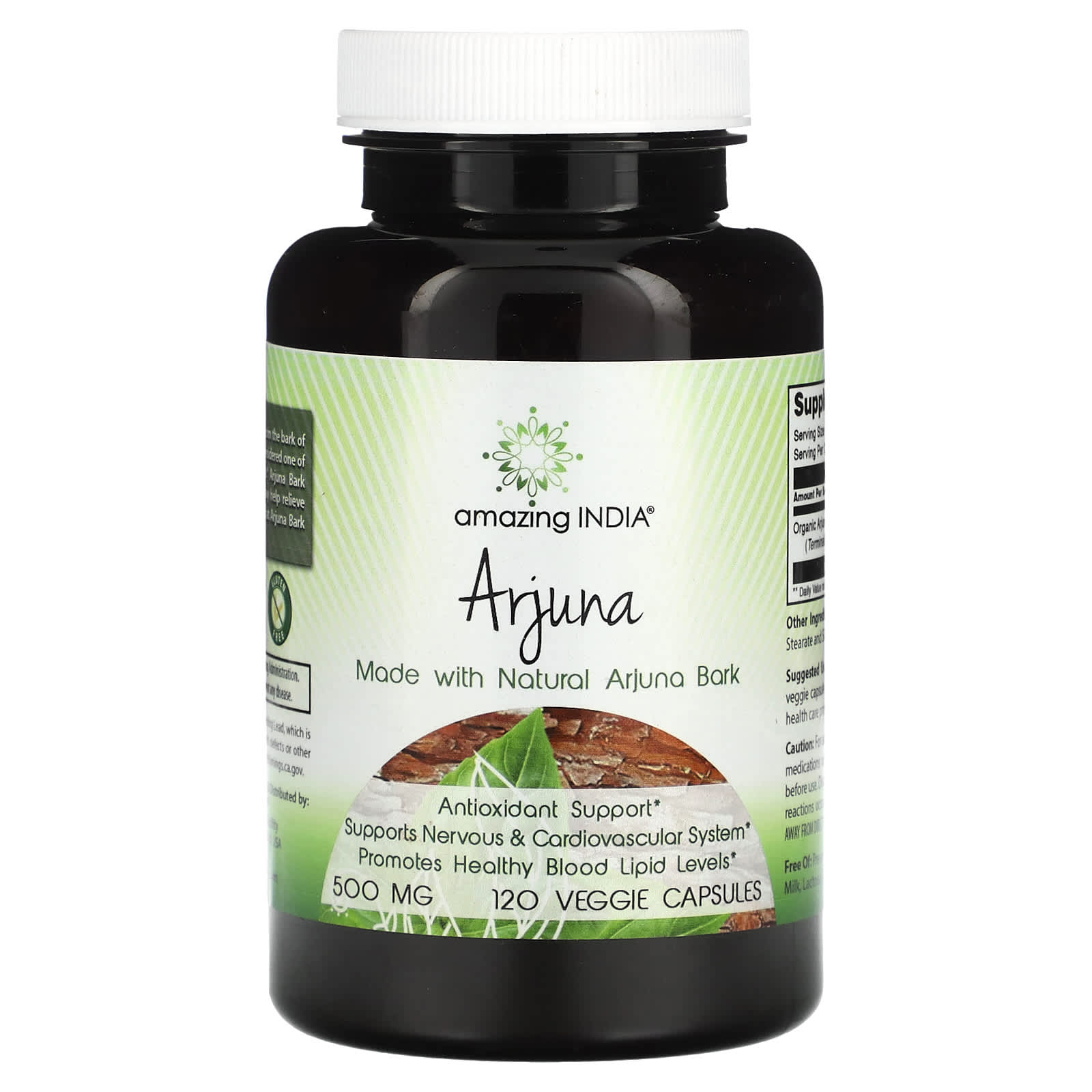 Amazing India-Arjuna-500 mg-120 Veggie Capsules