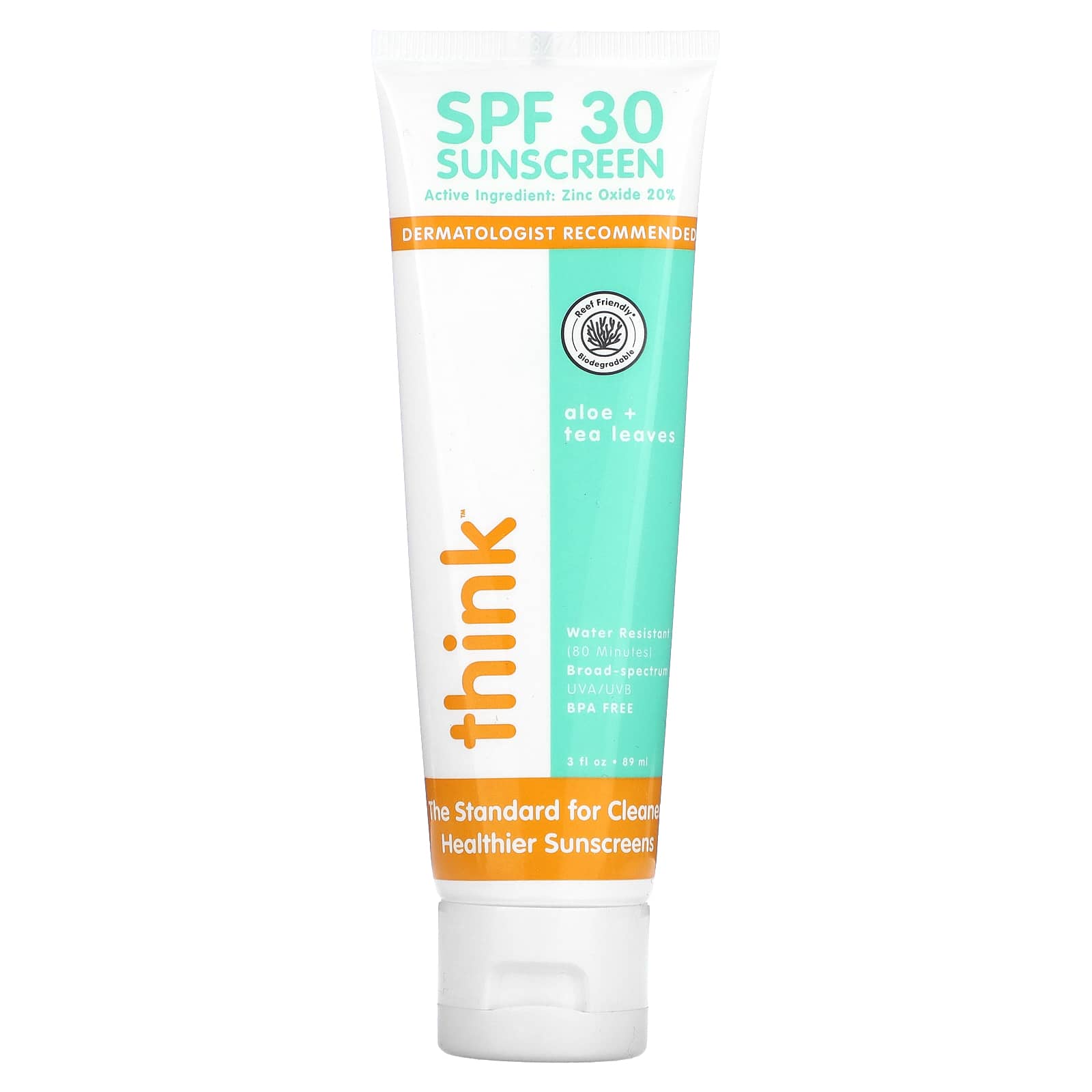 think-Sunscreen-SPF 30-Aloe + Tea Leaves-3 fl oz (89 ml)