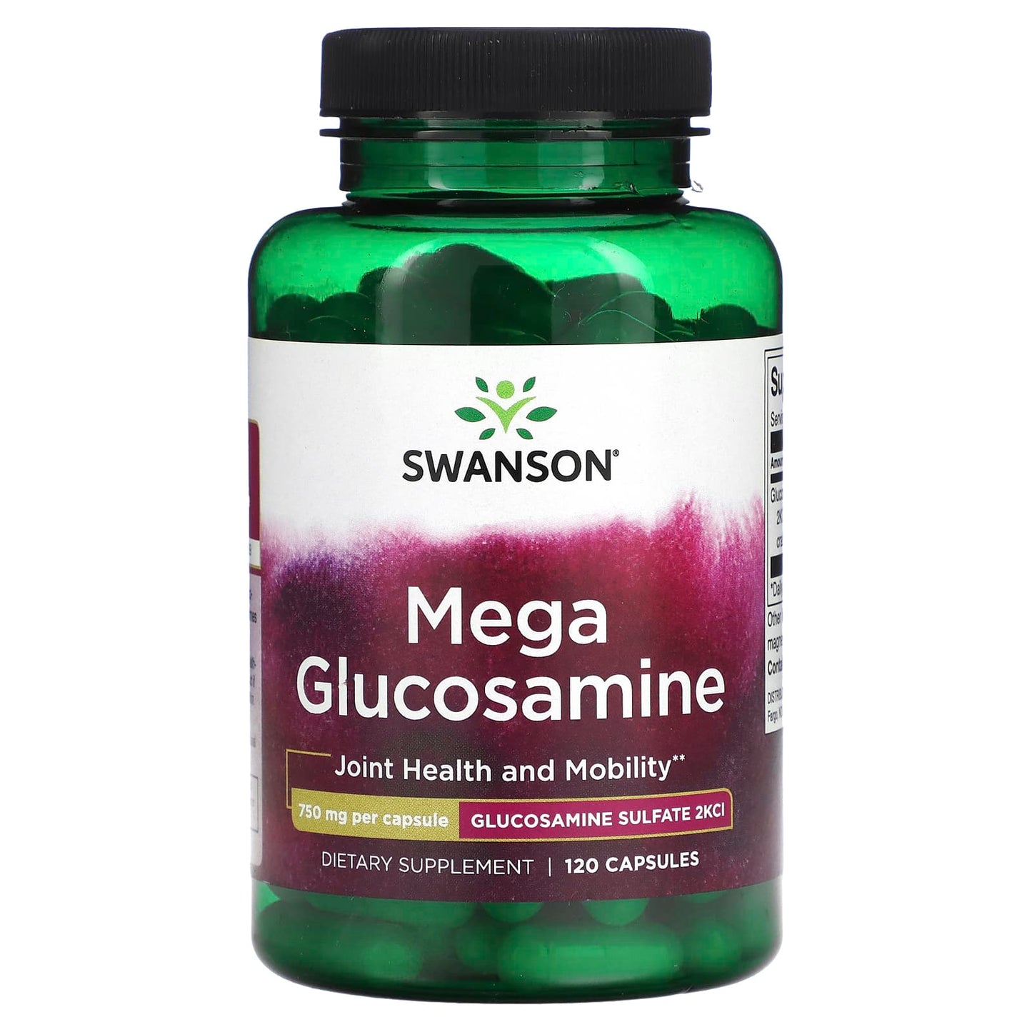 Swanson-Mega Glucosamine-750 mg-120 Capsules