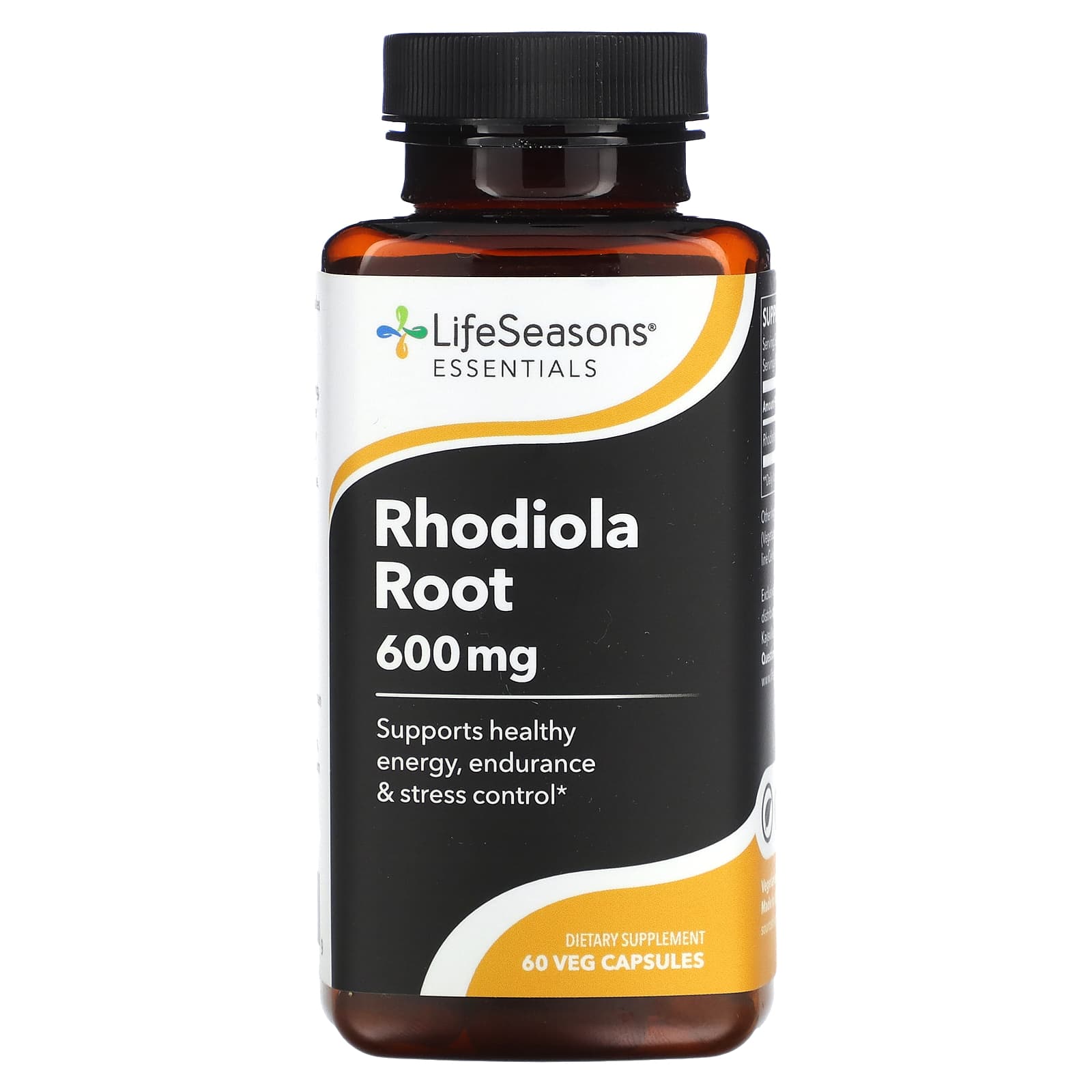 LifeSeasons-Rhodiola Root-600 mg-60 Veg Capsules (300 mg per Capsule)