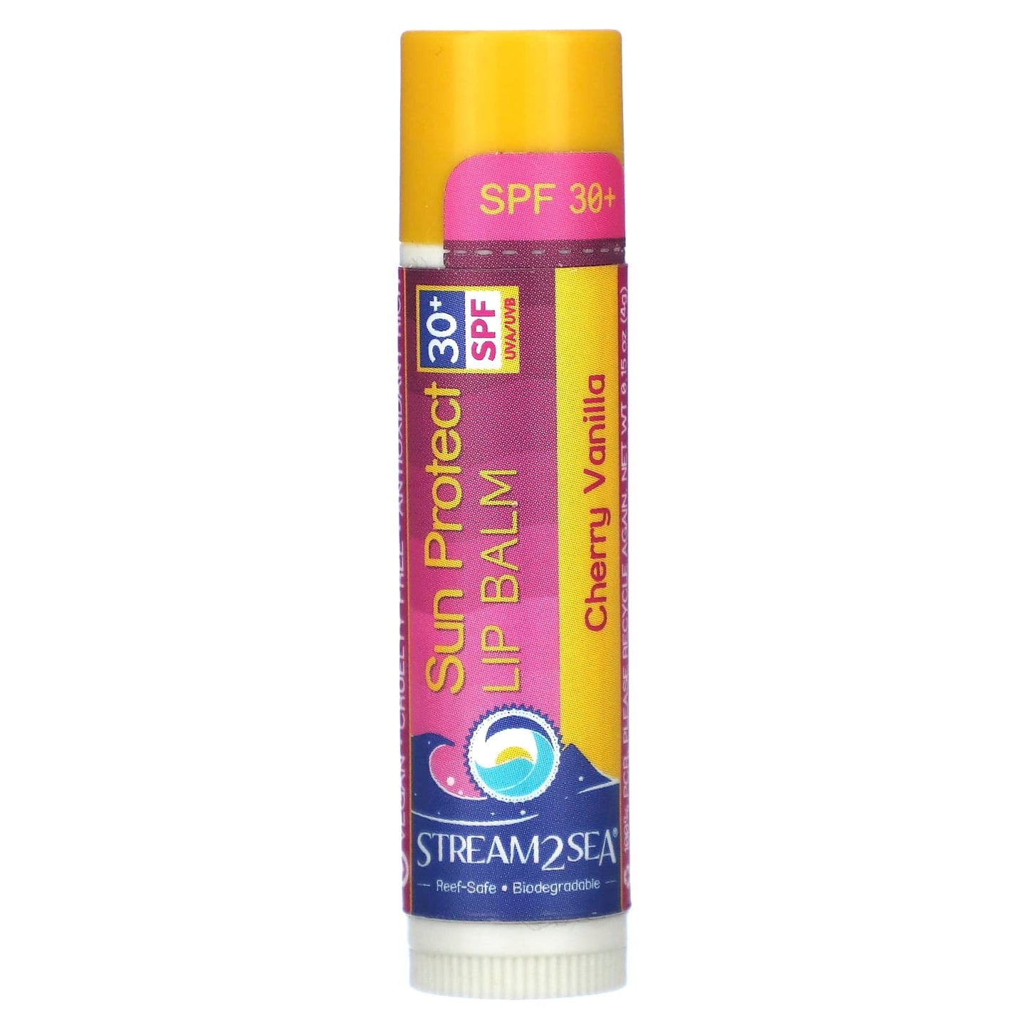 Stream2Sea-Sun Protect Lip Balm-SPF 30+-Cherry Vanilla-0.15 oz (4 g)