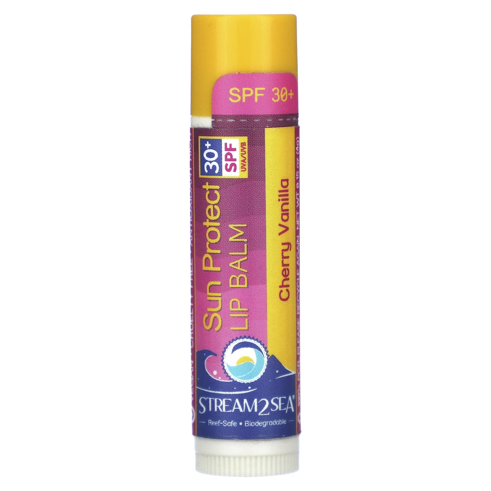 Stream2Sea-Sun Protect Lip Balm-SPF 30+-Cherry Vanilla-0.15 oz (4 g)