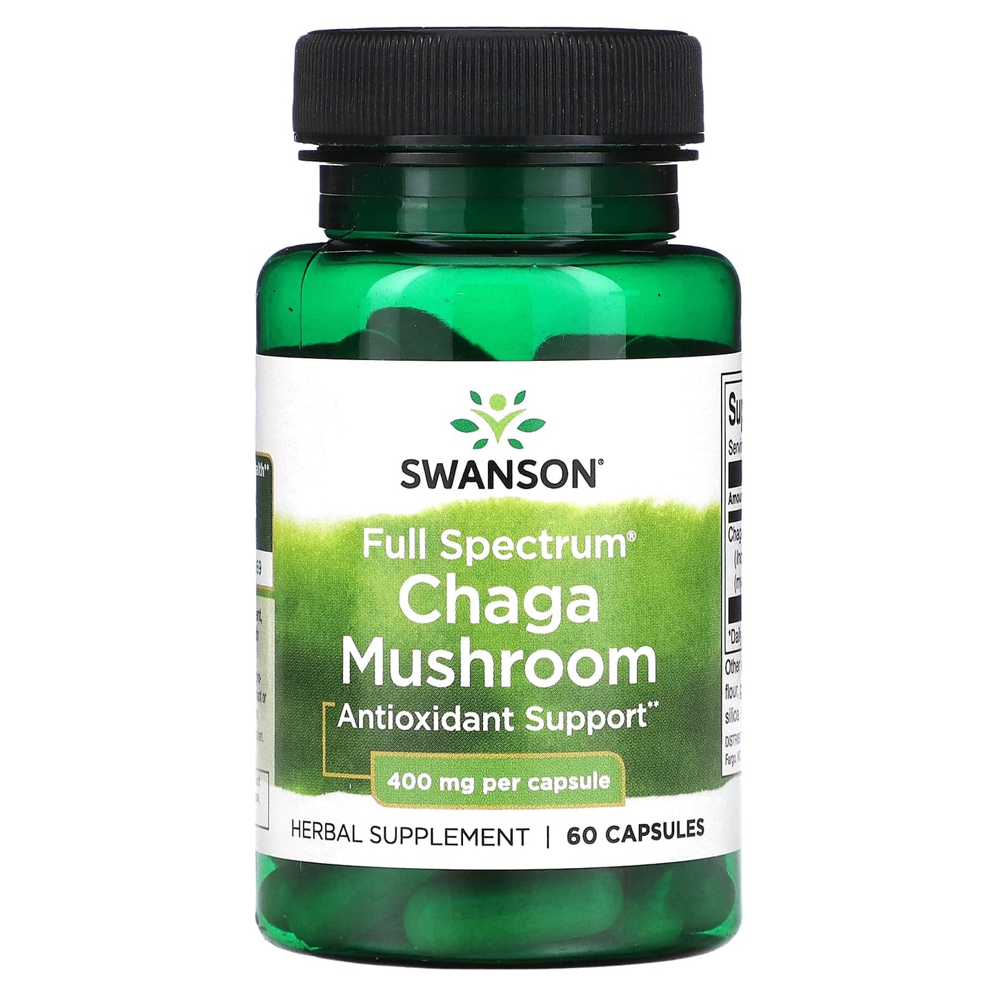 Swanson-Full Spectrum Chaga Mushroom-400 mg-60 Capsules