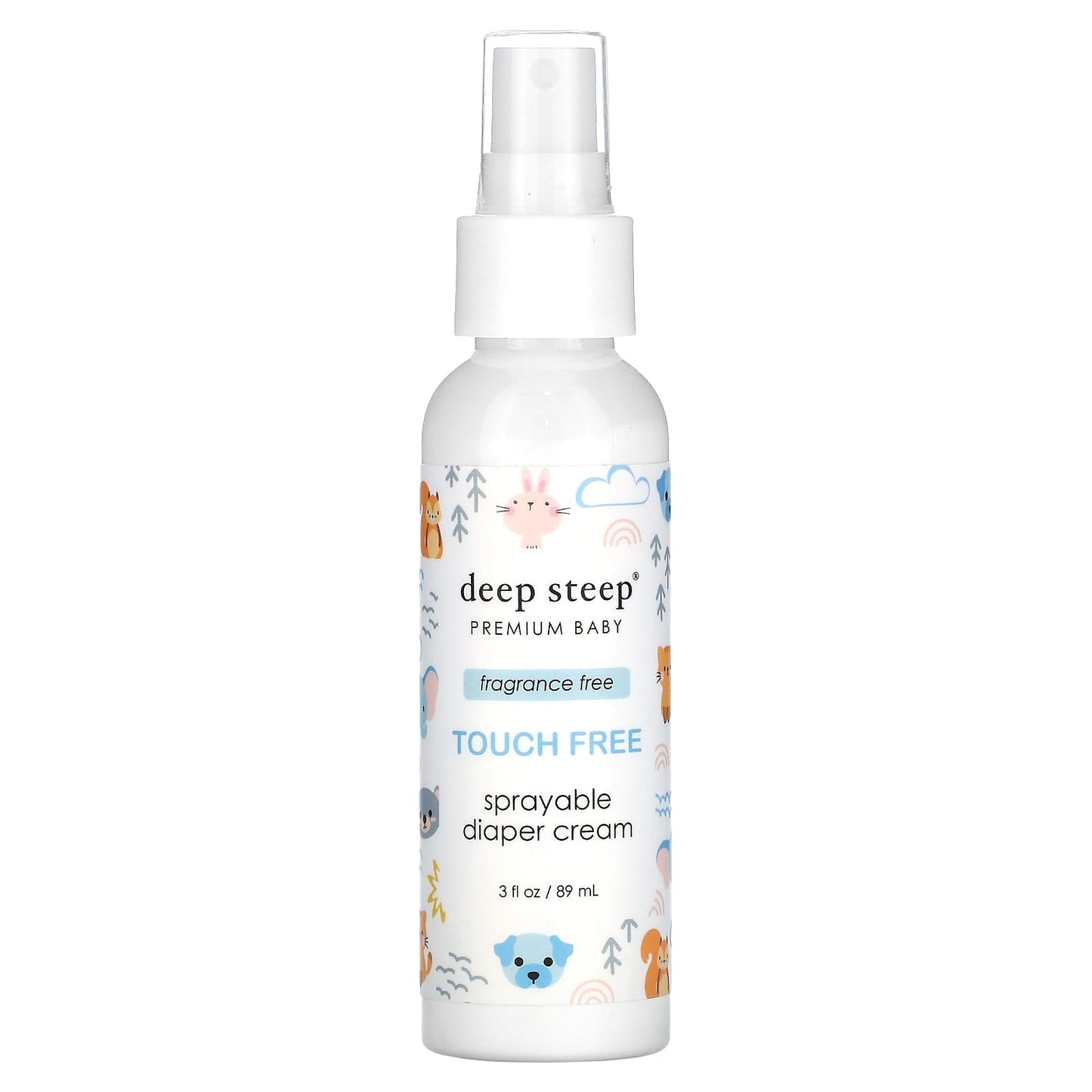 Deep Steep-Premium Baby-Touch Free Sprayable Diaper Cream-Fragrance Free-3 fl oz (89 ml)