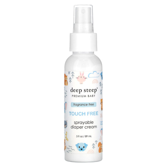 Deep Steep-Premium Baby-Touch Free Sprayable Diaper Cream-Fragrance Free-3 fl oz (89 ml)