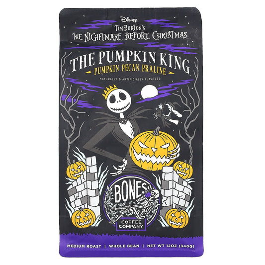 Bones Coffee Company-The Pumpkin King-Pumpkin Pecan Praline-Whole Bean-Medium Roast-12 oz (340 g)