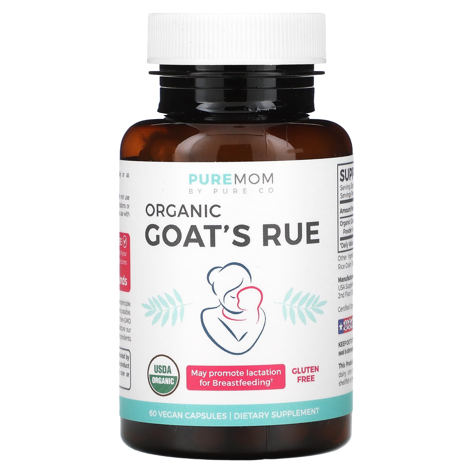 Pure Co.-Pure Mom-Organic Goat's Rue-60 Vegan Capsules