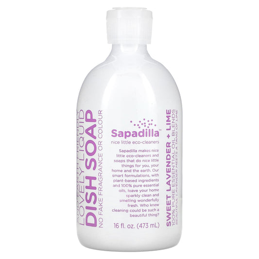 Sapadilla-Lovely Liquid-Dish Soap-Sweet Lavender + Lime-16 fl oz (473 ml)