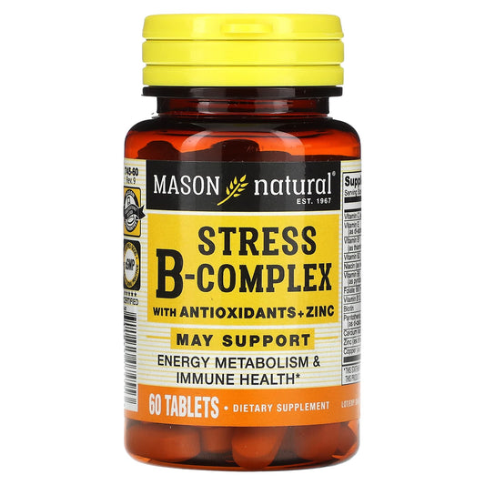 Mason Natural-Stress B-Complex with Antioxidants+Zinc-60 Tablets