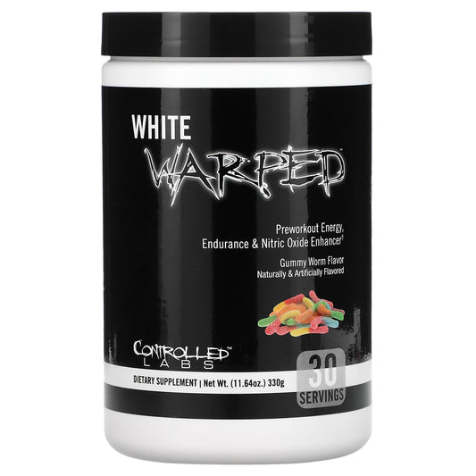 Controlled Labs-White Warped-Preworkout Energy-Endurance & Nitric Oxide Enhancer-Gummy Worm-11.64 oz (330 g)