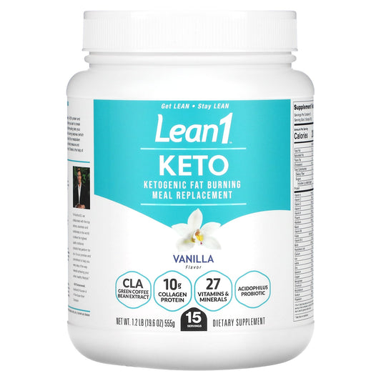 Lean1-Keto-Ketogenic Fat Burning Meal Replacement-Vanilla-1.2 lb (555 g)