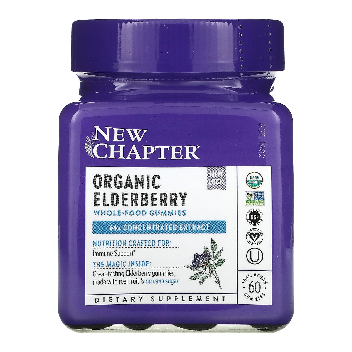 New Chapter-Organic Elderberry Whole-Food Gummies-60 Vegan Gummies