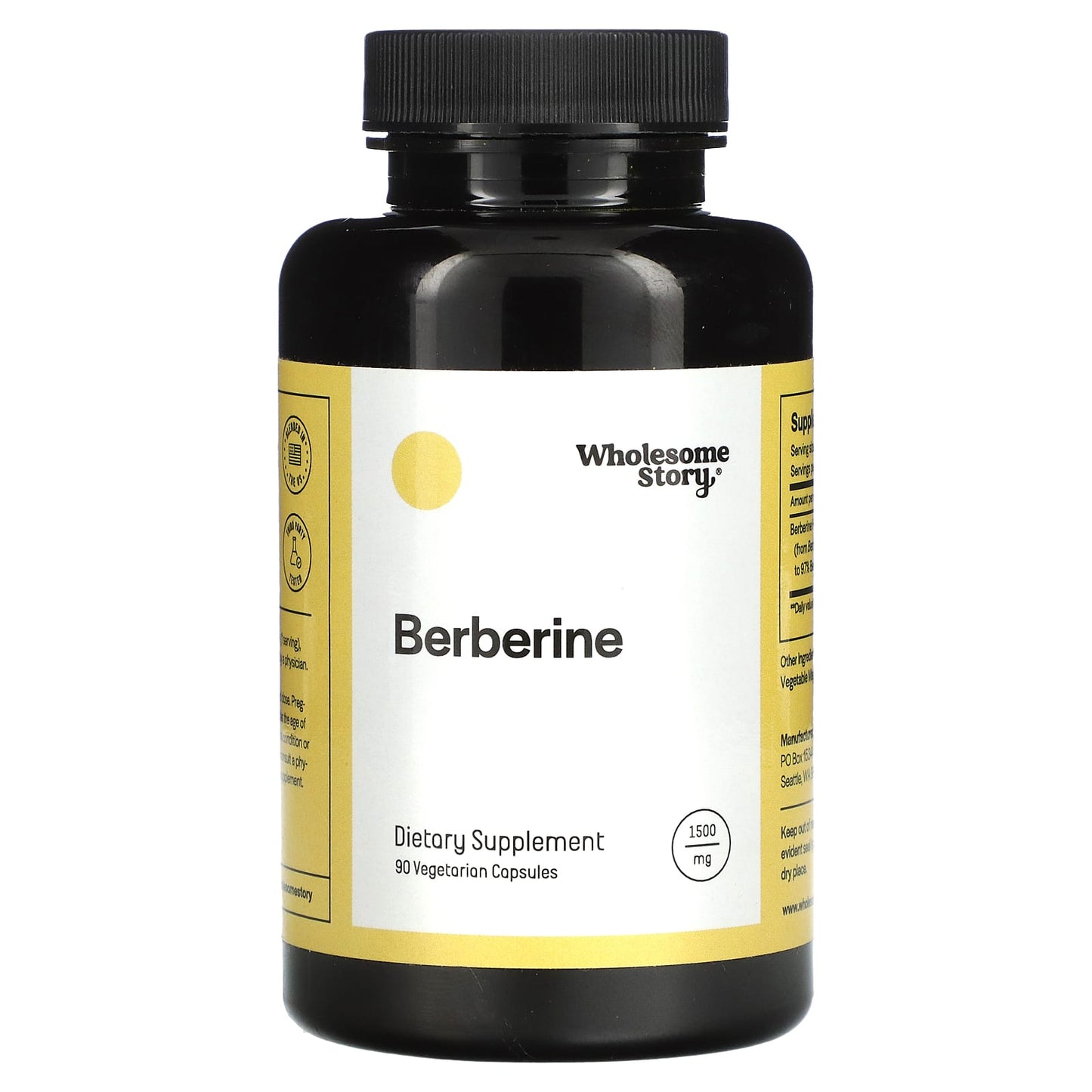 Wholesome Story-Berberine-1,500 mg-90 Vegetarian Capsules (500 mg per Capsule)