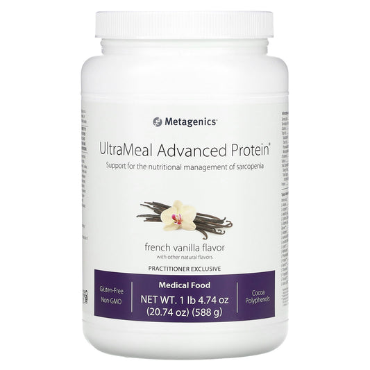 Metagenics-UltraMeal Advanced Protein-Medical Food-French Vanilla-1 lb 4.74 oz (588 g)