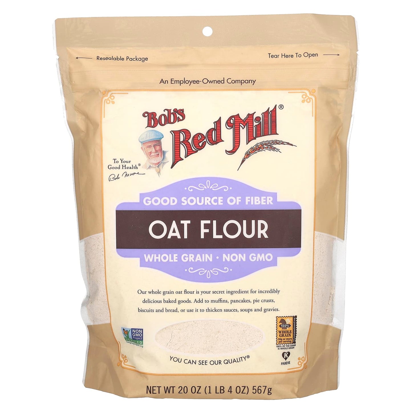 Bob's Red Mill-Oat Flour-Whole Grain-20 oz (567 g)