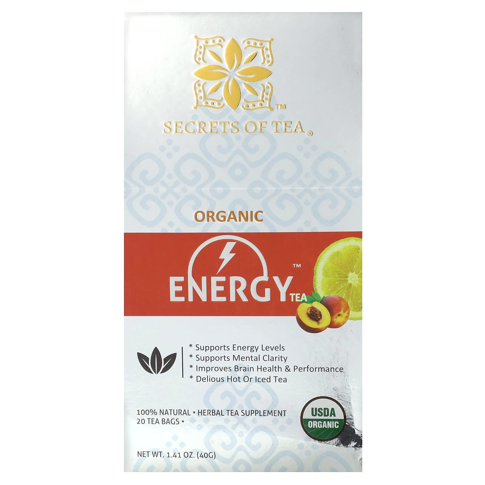 Secrets of Tea-Organic Energy Tea-20 Tea Bags-1.41 oz (40 g)