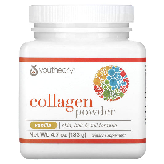 Youtheory-Collagen Powder-Vanilla -4.7 oz (133 g)