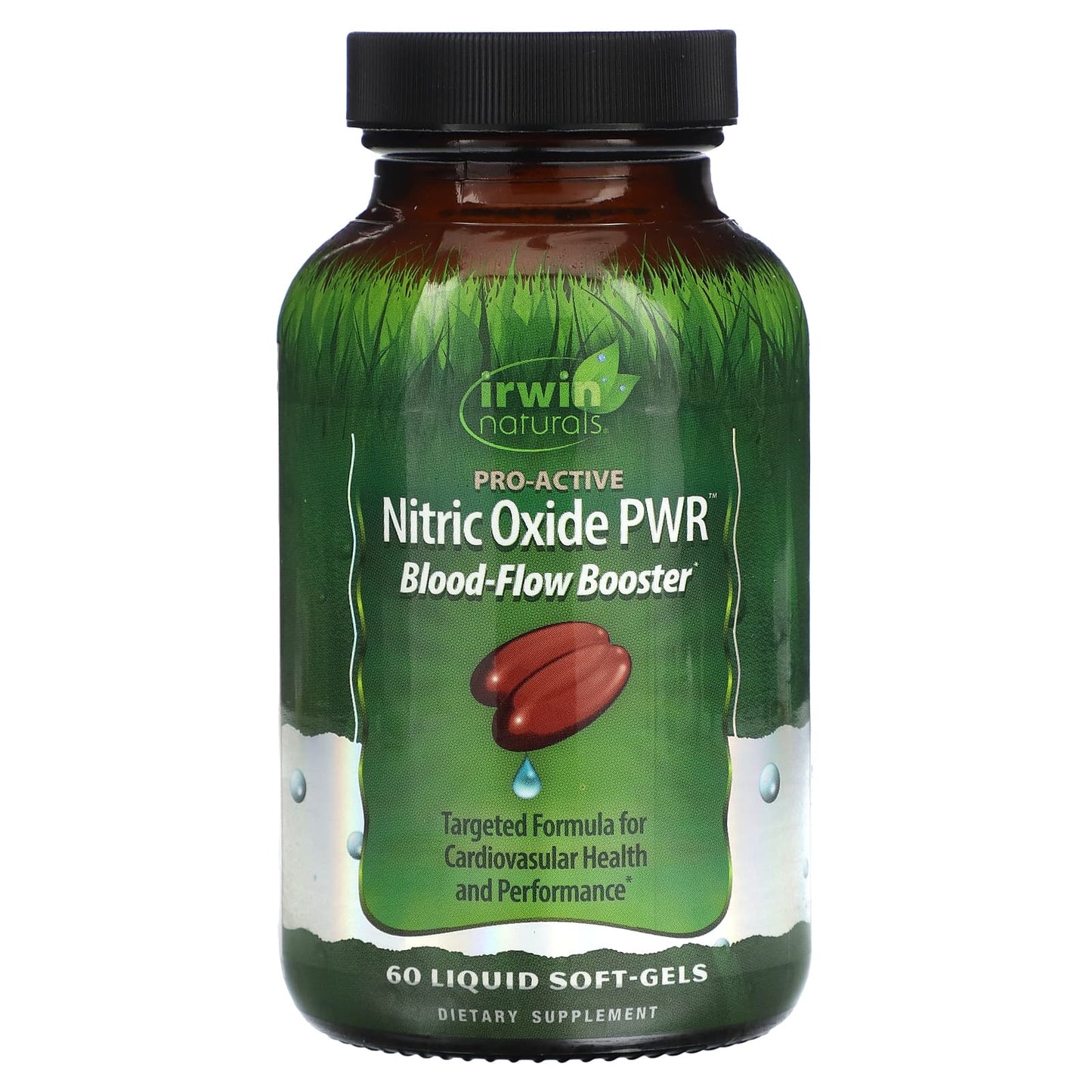 Irwin Naturals-Nitric Oxide PWR-Blood-Flow Booster-60 Liquid Soft-Gels