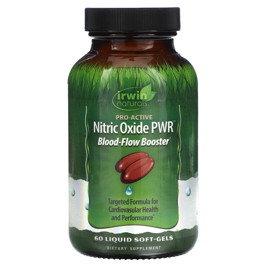 Irwin Naturals-Nitric Oxide PWR-Blood-Flow Booster-60 Liquid Soft-Gels