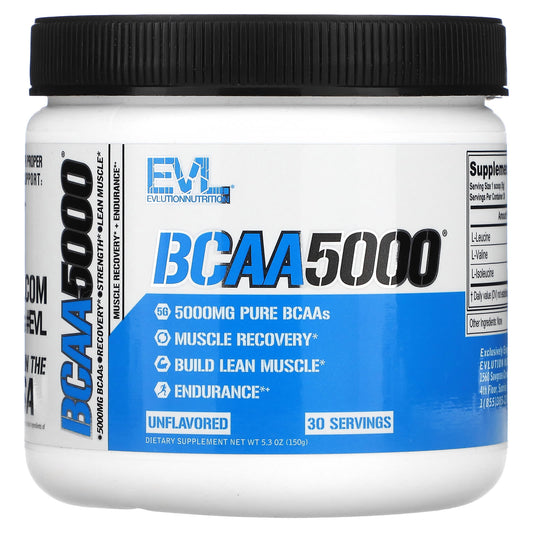 EVLution Nutrition-BCAA5000-Unflavored-5.3 oz (150 g)