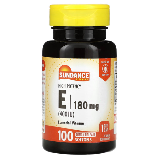 Sundance Vitamins-High Potency E-180 mg (400 IU)-100 Quick Release Softgels