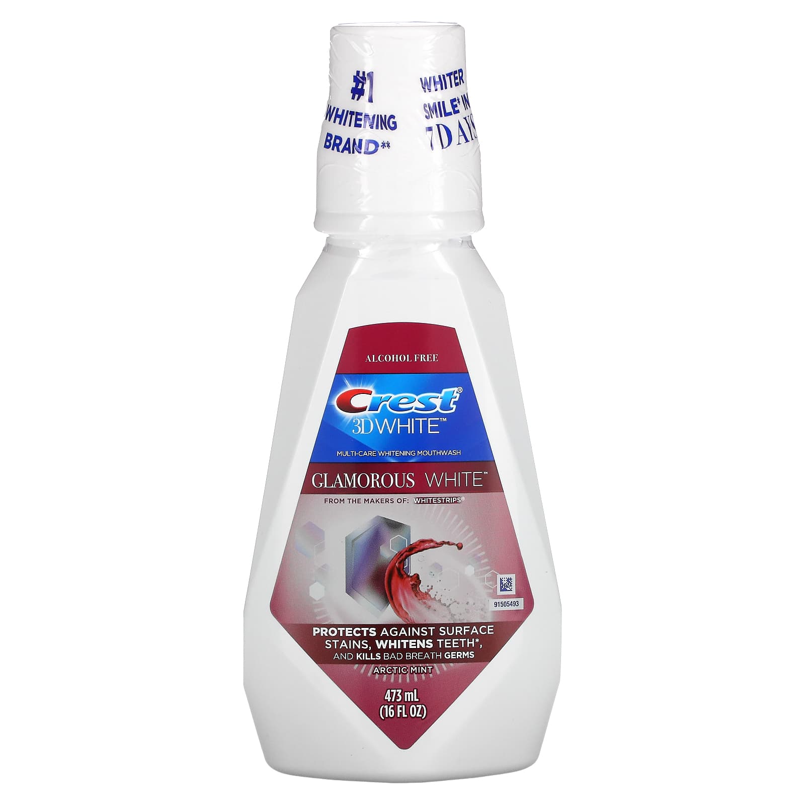 Crest-3D White-Multi-Care Whitening Mouthwash-Glamorous White-Arctic Mint-16 fl oz (473 ml)