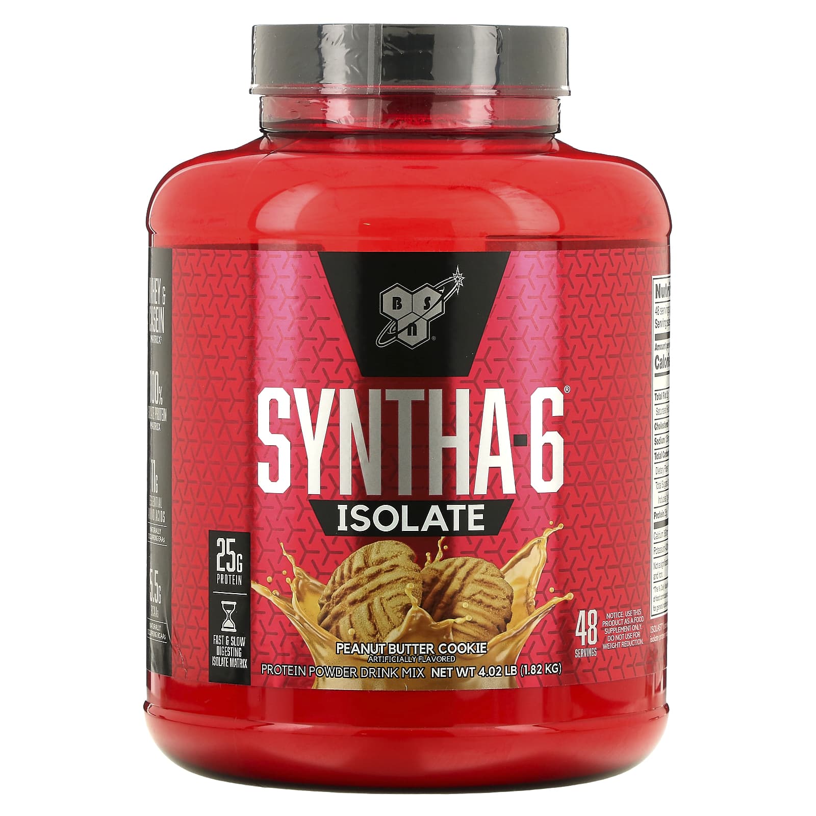 BSN-Syntha-6 Isolate-Protein Powder Drink Mix-Peanut Butter Cookie-4.02 lb (1.82 kg)