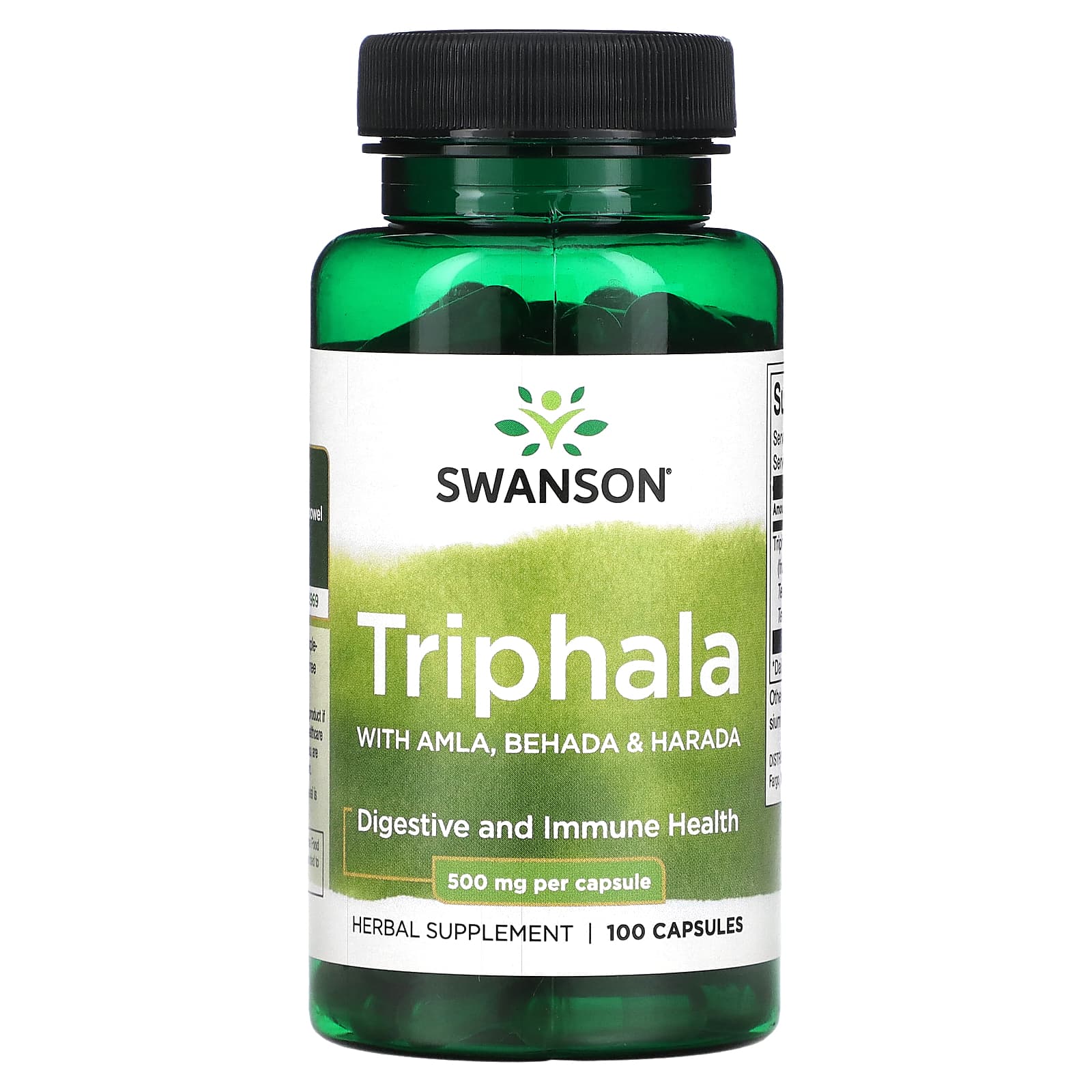 Swanson-Triphala with Amla-Behada & Harada-500 mg-100 Capsules