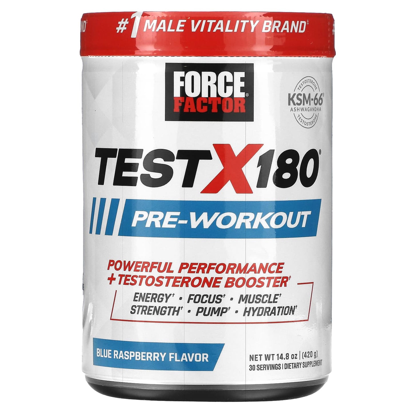 Force Factor-Test X180 Pre-Workout-Blue Raspberry-14.8 oz (420 g)