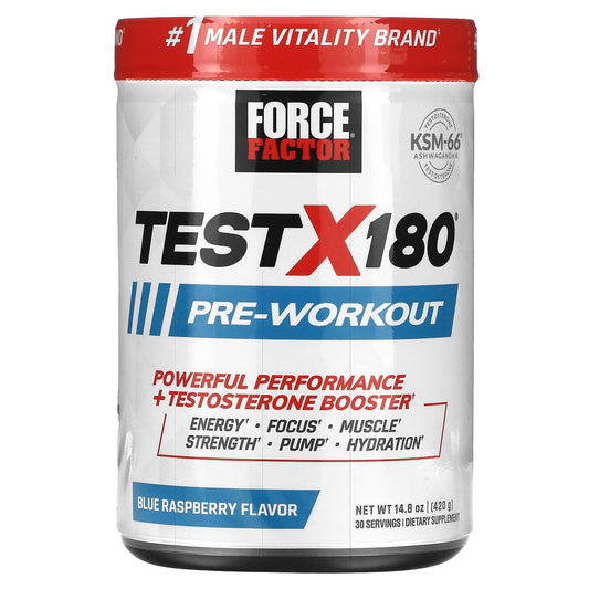 Force Factor-Test X180 Pre-Workout-Blue Raspberry-14.8 oz (420 g)