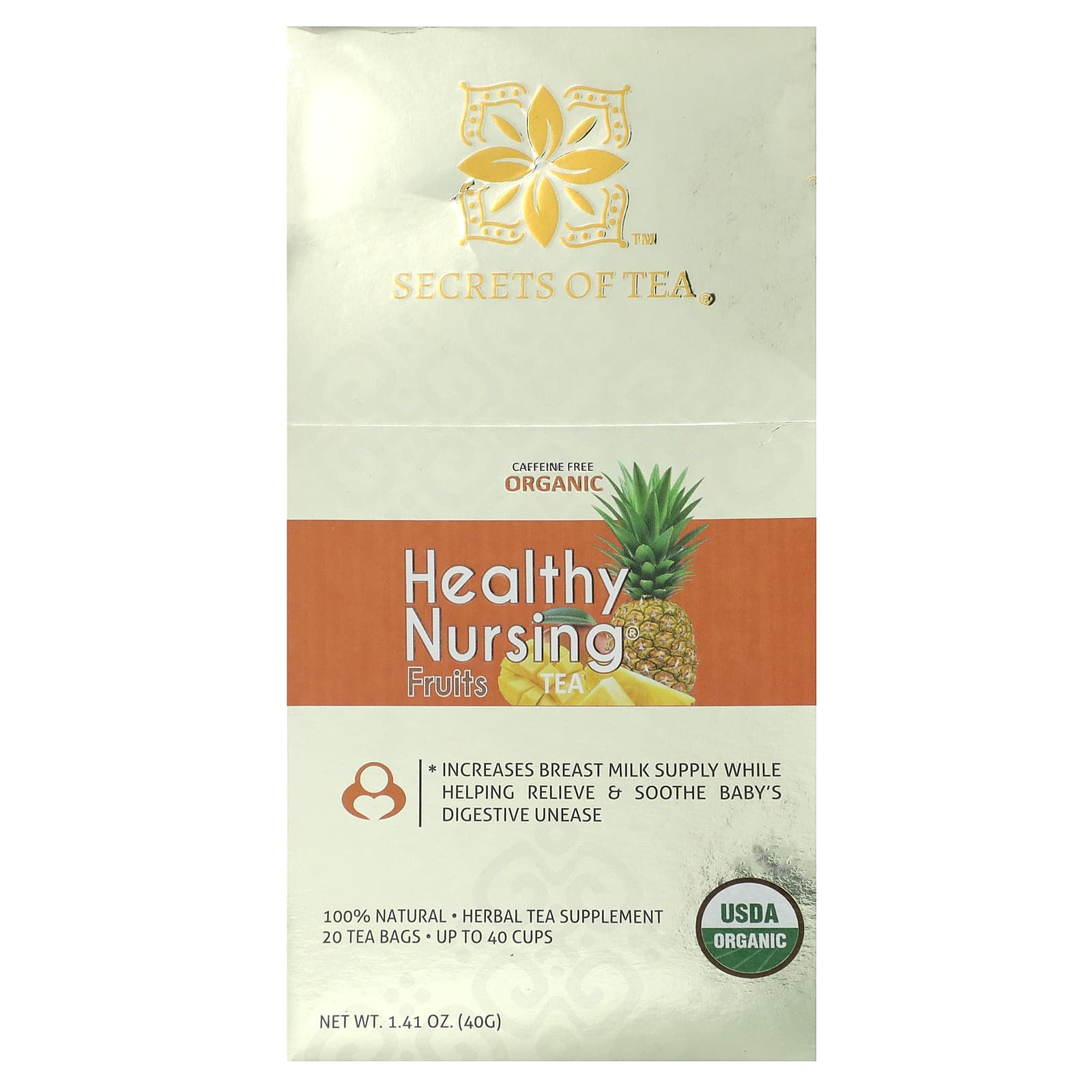 Secrets of Tea-Organic Healthy Nursing Fruits Tea-Caffeine Free-20 Tea Bags-1.41 oz (40 g)